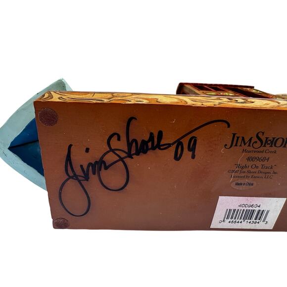 Jim Shore Right On Track Stone Resin Vintage Train Engine 4009604 SIGNED No Box - Picture 3 of 10